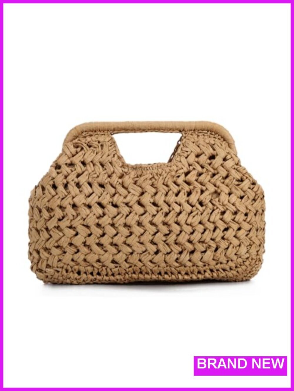 Straw Dumpling Clutch Purse Woven Crossbody Bag Summer Beach Handbag
